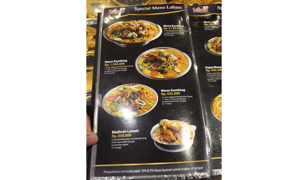 Special menu Kambing laham